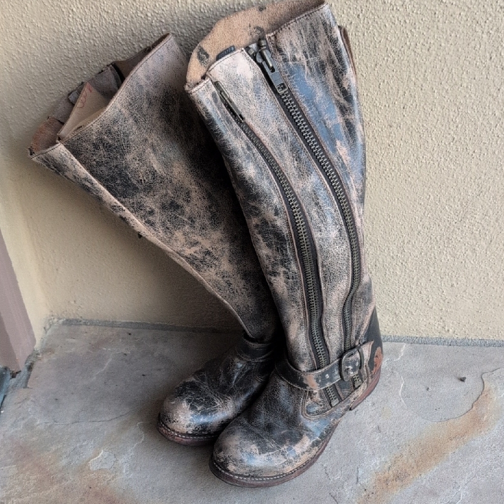 BED|STU Distressed Brown Tall Boots